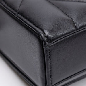 CHRISTIAN DIOR 30 MONTAIGNE CHAIN TOP HANDLE BAG BLACK LAMBSKIN LEATHER DARK SHW