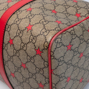 GUCCI GG SUPREME MEDIUM JOY BOSTON BAG BEIGE / RED GHW