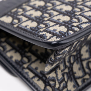 CHRISTIAN DIOR 30 MONTAIGNE CHAIN BAG OBLIQUE JACQUARD BLUE GHW