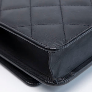 CHANEL CAMBON WALLET ON CHAIN BLACK CALFSKIN SHW