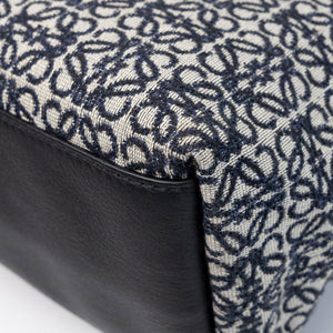 LOEWE CUBI ANAGRAM BAG JACQUARD CANVAS NAVY / BLACK GHW