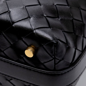BOTTEGA VENERA MINI WALLACE SHOULDER BAG CALFSKIN BLACK GHW