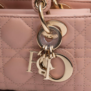 CHRISTIAN DIOR D-JOY MICRO BAG PINK LAMBSKIN LEATHER LGHW