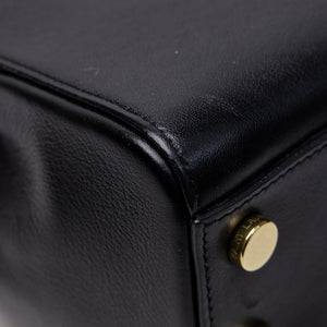 SAINT LAURENT SAC MOUJIK TOP HANDLE BLACK GRAINED LEATHER GHW