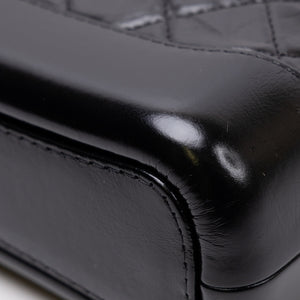 CHANEL GABRIELLE HOBO BAG BLACK CALFSKIN LEATHER MULTICOLORED HARDWARE