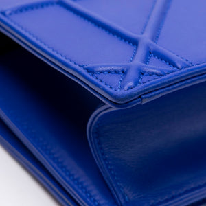 CHRISTAIN DIOR DIORAMA WALLET ON CHAIN BLUE LAMBSKIN LEATHER SHW