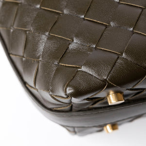 BOTTEGA VENETA WALLACE BAG CALFSKIN KAKI GHW