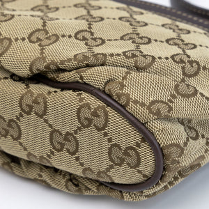 GUCCI GG CANVAS ACCESSORIES POCHETTE BAG BEIGE GHW