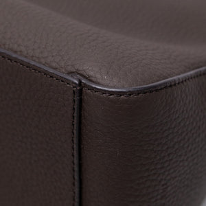 THE ROW TOP HANDLE ESPRESSO CALFSKIN LEATHER SHW