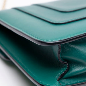 BVLGARI SERPENTI FOREVER WALLET ON CHAIN CALFSKIN GREEN LGHW