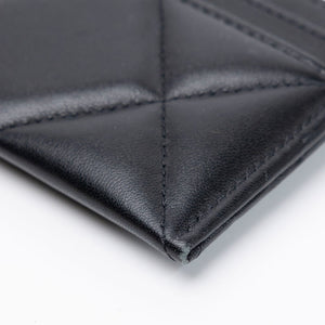 CHANEL 19 CARD HOLDER BLACK QUILTED LAMBSKIN GHW