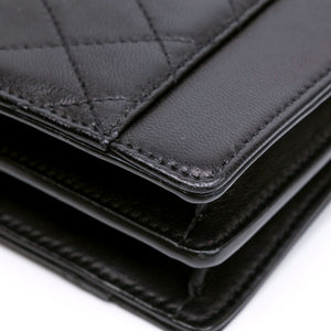 SAINT LAURENT GABY QUILTED SATCHEL BAG BLACK LAMBSKIN LEATHER GHW