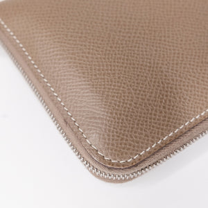 HERMES SILK IN COMPACT WALLET EPSOM ETOUPE GHW STAMP Y