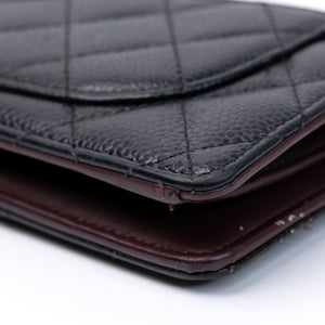 CHANEL LONG WALLET BLACK CAVIAR LEATHER GHW