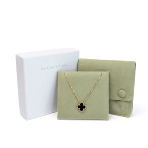 VAN CLEEF & ARPELS VINTAGE ALHAMBRA PENDANT BLACK ONYX / 18K YELLOW GOLD