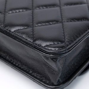 CHANEL DYNASTY FLAP PHONE HOLDER BLACK LAMBSKIN GHW
