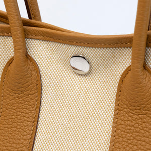 HERMES NEO GARDEN PARTY 23 NEGONDA / CANVAS BEIGE / NATURAL SABLE SHW STAMP G
