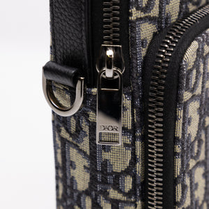 CHRISTIAN DIOR MICRO RIDER POUCH BLUE OBLIQUE CANVAS SHW