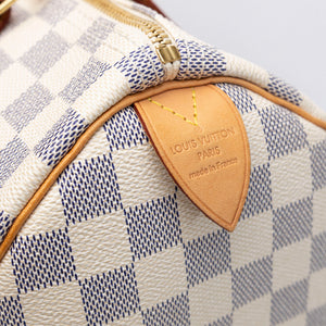 LOUIS VUITTON SPEEDY 30 DAMIER AZUR CANVAS HANDBAG GHW