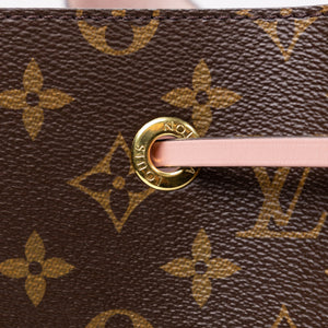 LOUIS VUITTON NEO NOE BROWN/ ROSE POUDRE MONOGRAM CANVAS GHW