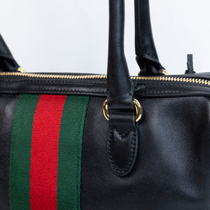 GUCCI BORSETTO MEDIUM LEATHER SHOULDER BAG BLACK GHW