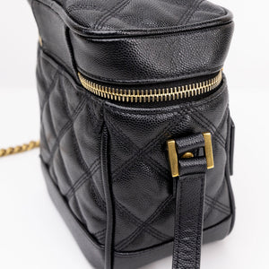 SAINT LAURENT 80'S VANITY BAG BLACK CALFSKIN GHW