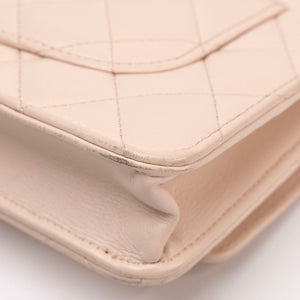 CHANEL PEARL CRUSH WALLET ON CHAIN LIGHT PINK LAMBSKIN GHW (MICROCHIP)
