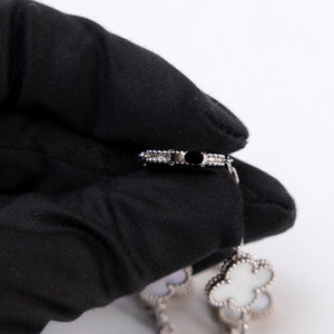 VAN CLEEF & ARPELS VINTAGE ALHAMBRA BRACELET , 5 MOTIF , 18K WHITE GOLD , MOTHER OF PEARL