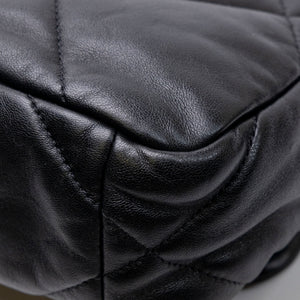 CHANEL SMALL 19 BAG LAMBSKIN BLACK MULTICOLOUR HARDWARE (MICROCHIP)