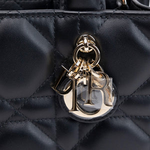CHRISTIAN DIOR MINI DIOR BOOK TOTE BLACK MACROCANNAGE CALFSKIN GHW