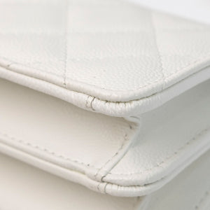 CHANEL CC MINI BAG WHITE CALFSKIN SHW