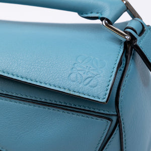LOEWE MINI PUZZLE BAG CALFSKIN LIGHT BLUE SHW