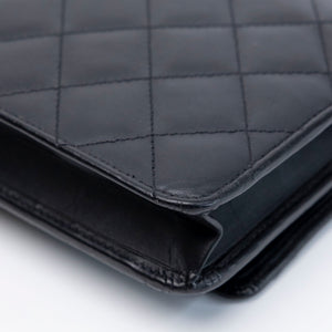 CHANEL CAMBON WALLET ON CHAIN BLACK CALFSKIN SHW