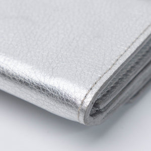 LOUIS VUITTON LOCK MINI TRIFOLD WALLET SILVER LEATHER SHW (MICROCHIP)