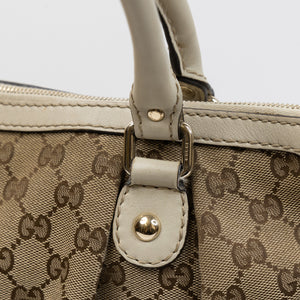 GUCCI GG CANVAS SUKEY OFF-WHITE TOP HANDLE BAG GHW