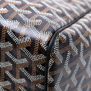 GOYARD ROUETTE TOTE BAG GOYARDINE CANVAS/CALFSKIN LEATHER BLACK SHW