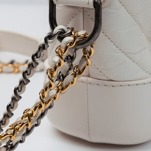 CHANEL SMALL GABRIELLE HOBO BAG WHITE CALFSKIN MULTICOLOUR HARDWARE