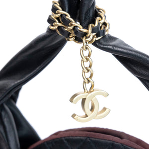 CHANEL VINTAGE CHEVRON SMALL CHAIN EVENING BAG LGHW