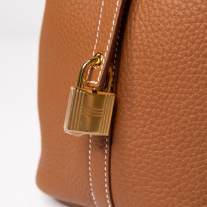 HERMES PICOTIN 18 LOCK BAG CLEMENCE GOLD GHW STAMP K