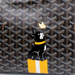 GOYARD BOHEME HOBO BAG CANVAS / CALFSKIN BLACK / BROWN SHW