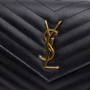 SAINT LAURENT ENVELOPE CHAIN WALLET CALFSKIN BLACK GHW