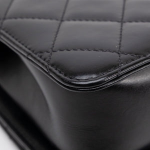 CHANEL GOLD CRUSH SMALL FLAP BAG BLACK CALFSKIN GHW (MICROCHIP)