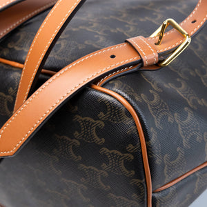 CELINE MEDIUM BACKPACK FOLCO IN TOILE TRIOMPHE CANVAS / CALFSKIN GHW