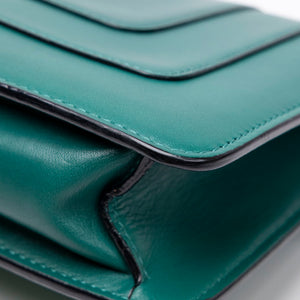 BVLGARI SERPENTI FOREVER WALLET ON CHAIN CALFSKIN GREEN LGHW
