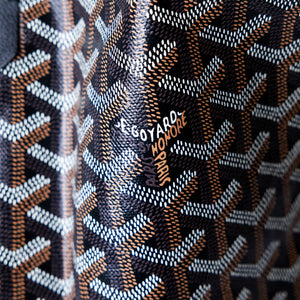 GOYARD SAINT LOUIS GM TOTE BAG GOYARDINE CANVAS/LEATHER  BLACK SHW