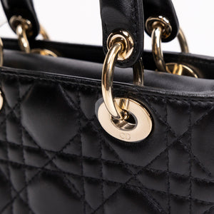 CHRISTIAN DIOR D-JOY MICRO BAG BLACK LAMBSKIN LEATHER LGHW