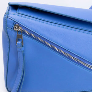 LOEWE MINI PUZZLE BUM BAG BLUE CALFSKIN SHW