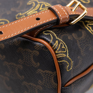 CELINE MINI BACKPACK FOLCO TRIOMPHE CANVAS / CALFSKIN BLACK GHW