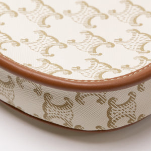 CELINE MINI BESACE TRIOMPHE CANVAS/ CALFSKIN WHITE GHW