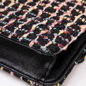 CHANEL TWEED BEAUTY LOCK FLAP BAG MUTICOLOURED BLACK SHW